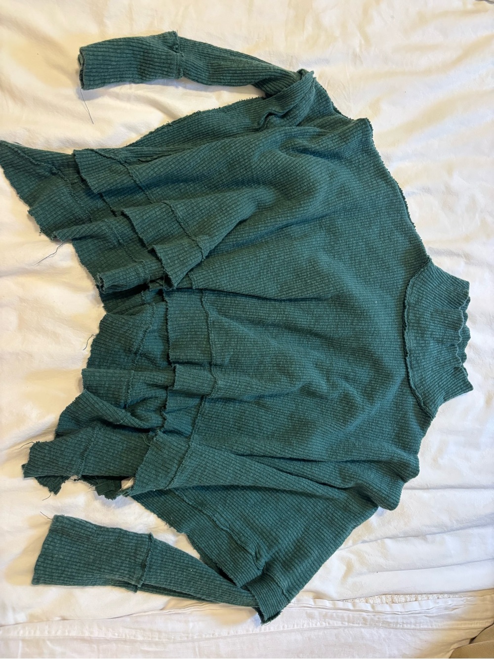 We The Free Teal Waffle Knit Turtleneck